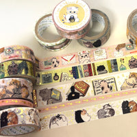 Seal-do Shinzi Katoh Sparkly Masking Tape: My Dear Cats Letter Cat view 4