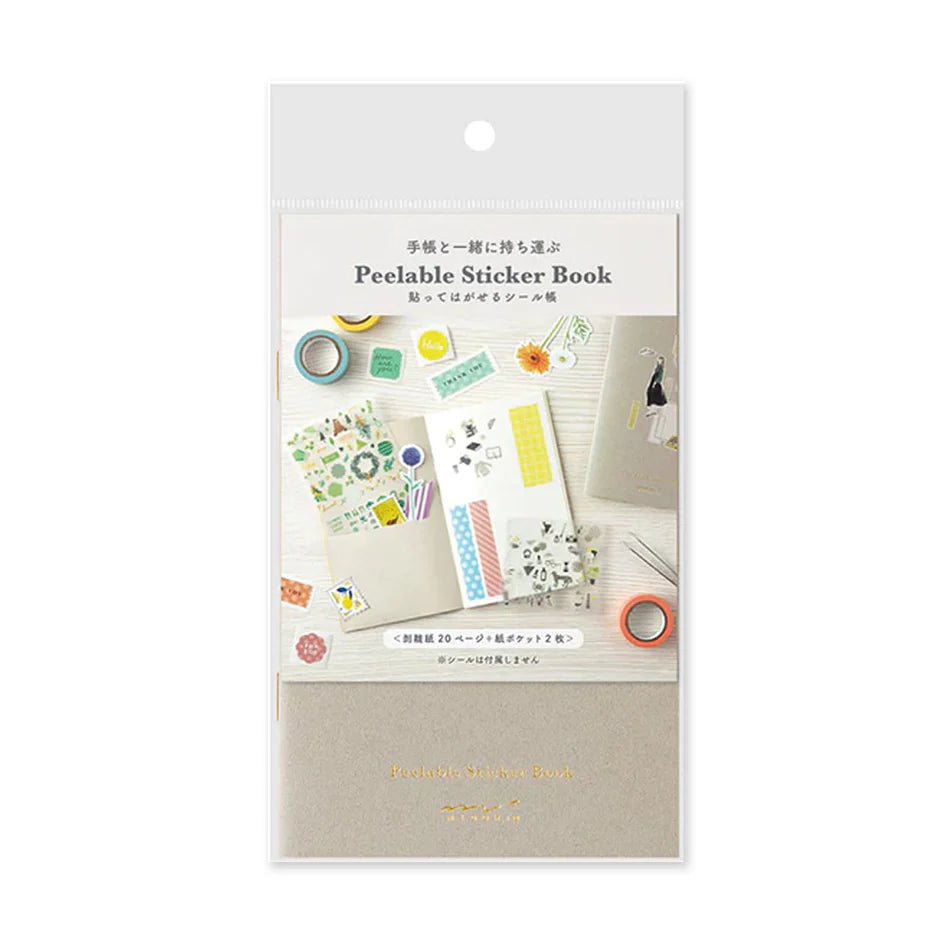 Midori Peelable Sticker Book Grey